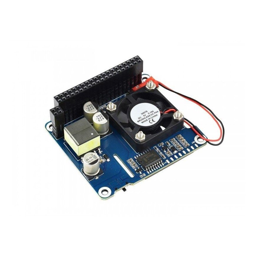 Power over Ethernet HAT (B), 802.3af PoE and network adapter for Raspberry Pi 3B+/4B, Waveshare 18014 – 5