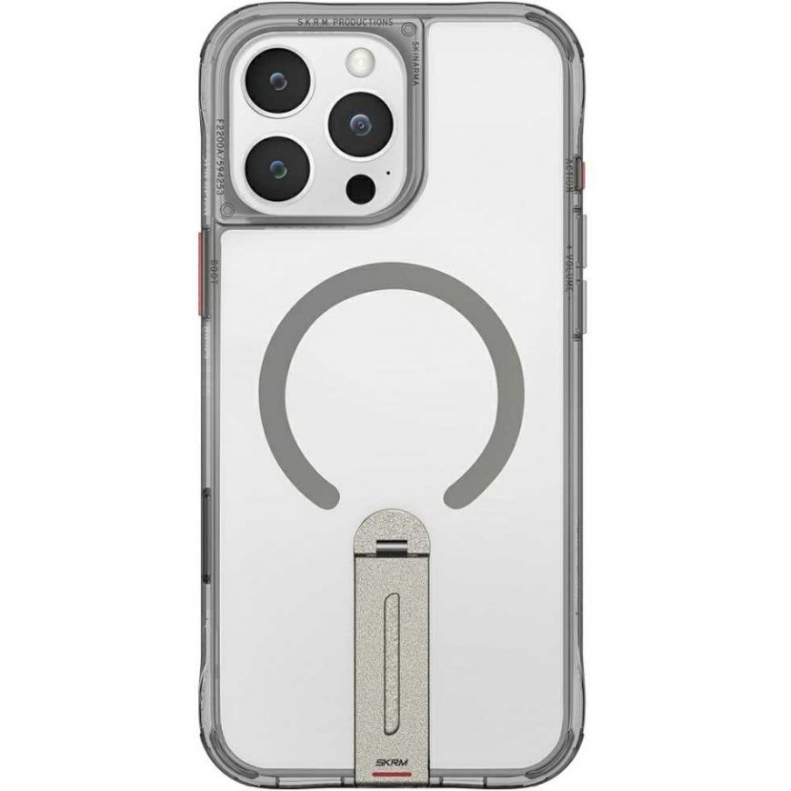 Skinarma Helix titanium magnetic charging stand case for Apple iPhone 16 Pro. – 2
