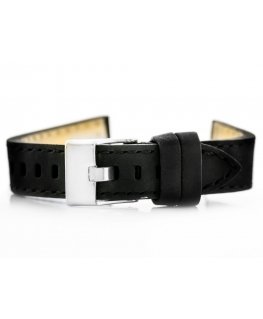 Pacific W25 leather watch strap - black - 20mm