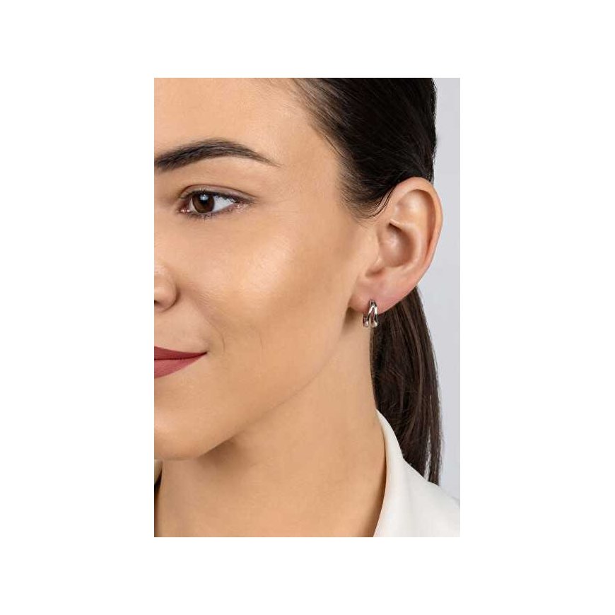 Brilio Silver Charming silver hoop earrings EA1095W – 3
