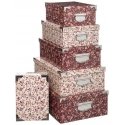 5five Simply Smart Set of boxes of various sizes, pink, cardboard, 4 pcs. 5five Simply Smart Set of boxes of various sizes, pink, cardboard, 4 pcs.