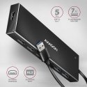 Axagon HUE-F7A 7x USB 3.2 Gen 1 ALU FLAT hub micro power IN 1m USB-A USB 3.2 Gen 1 (3.1 Gen 1) Type-