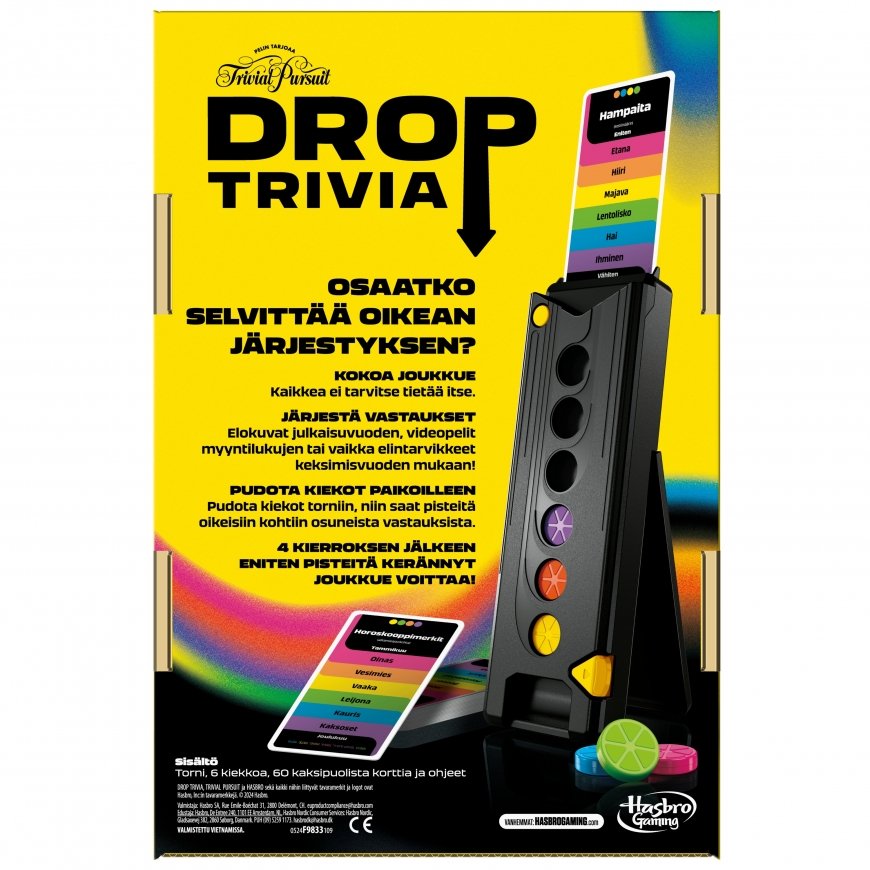 Trivial Pursuit galda spēle Drop Trivia Game (somu valodā) – 3