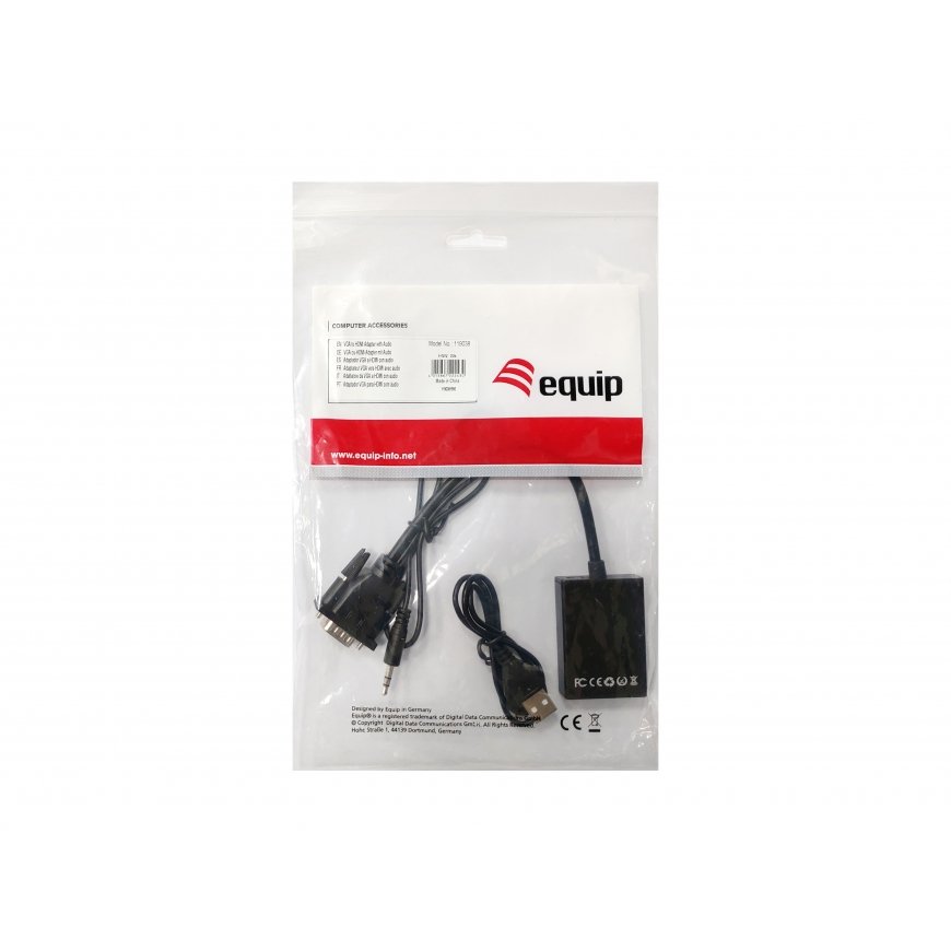 Equip 119038 видео кабель адаптер 0,2 m VGA (D-Sub) + 3,5 мм DVI-D + USB Черный – 2