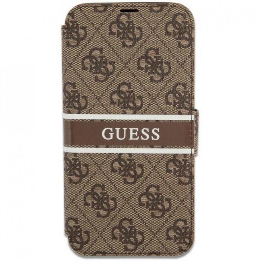 GUBKP13L4GDBR Guess PU 4G Printed Stripe Book Case for iPhone 13