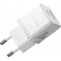 Baseus-seinälaturi Palm 20W USB + USB-C QC3.0 PD3.0 USB-C-kaapelilla 1m, valkoinen Baseus-seinälaturi Palm 20W USB + USB-C QC3.0 PD3.0 USB-C-kaapelilla 1m, valkoinen