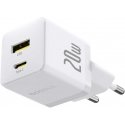Baseus Wall Charger Palm 20W USB + USB-C QC3.0 PD3.0 with USB-C cable 1m, white