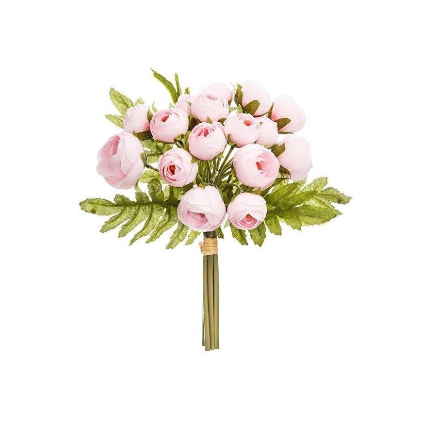 Atmosphera Pink Artificial Flower Bouquet, 18 Pink Peonies, 30 cm