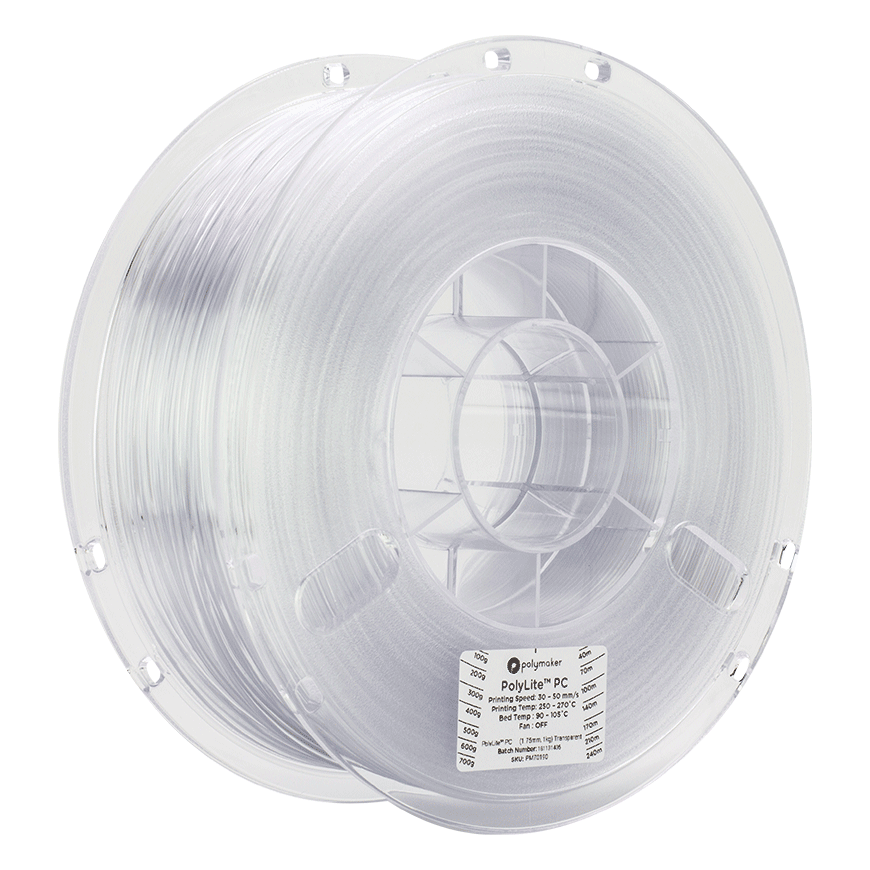 Polymaker PolyLite PC - 1kg - 1.75mm - skaidrus