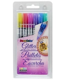 Markers for decorating various surfaces Marvy Decocolor Fine 160-6A Glitter, 6 pcs.