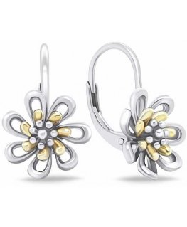 Brilio Silver Brilio Silver Silver two-tone earrings Flowers EA682WY