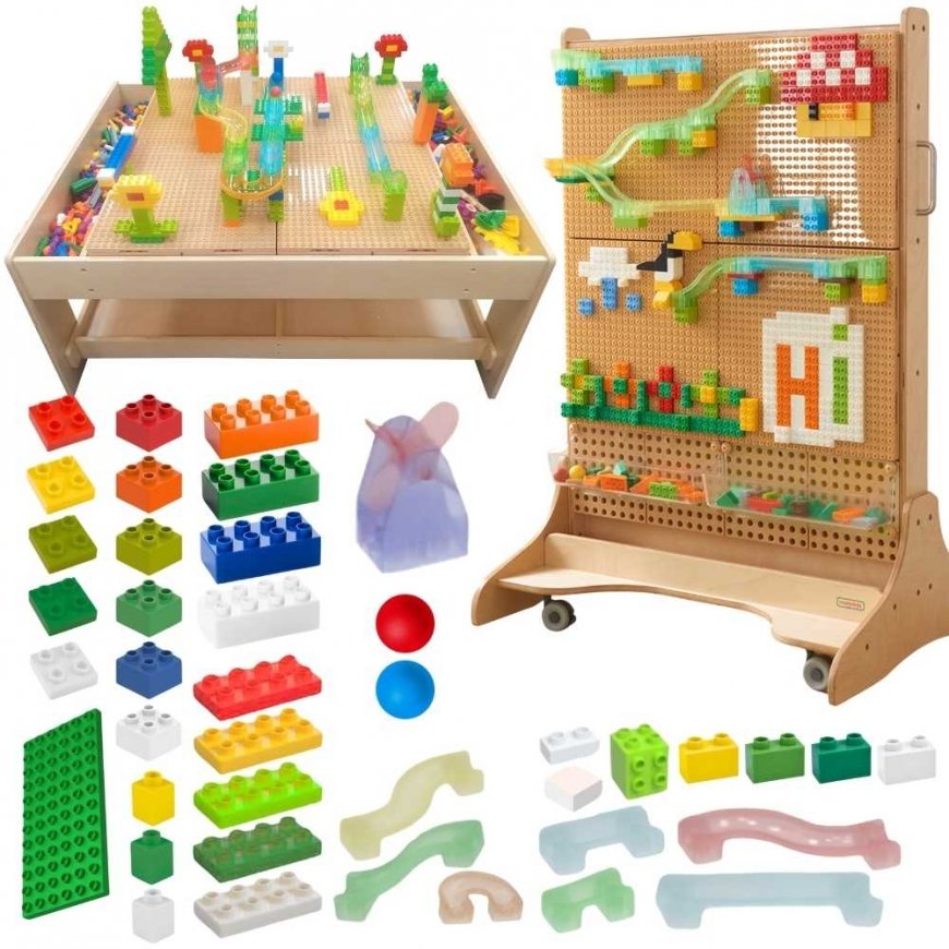 MASTERKIDZ Set Construction Blocks Ball Run STEM 359 pcs.