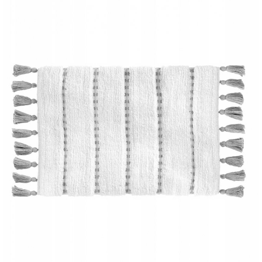 5five Simply Smart Bath Mat with Tassels, 50 x 75 cm, Grey – 5