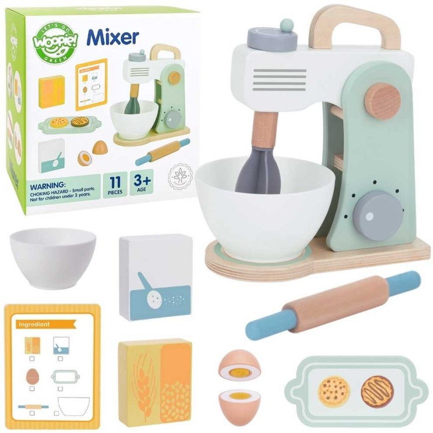 WOOPIE Green Wooden Kitchen Faucet Mixer with Accessories 11 pcs.
