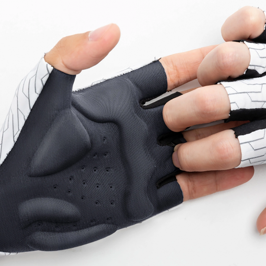 Rockbros MTB cycling gloves size: S - white and black – 3