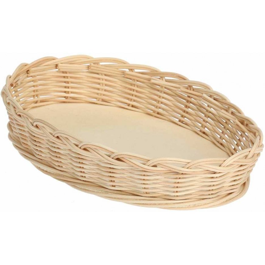 Pintas krepšelis ovaliam midollino kepimo indui - rudas, 30 cm