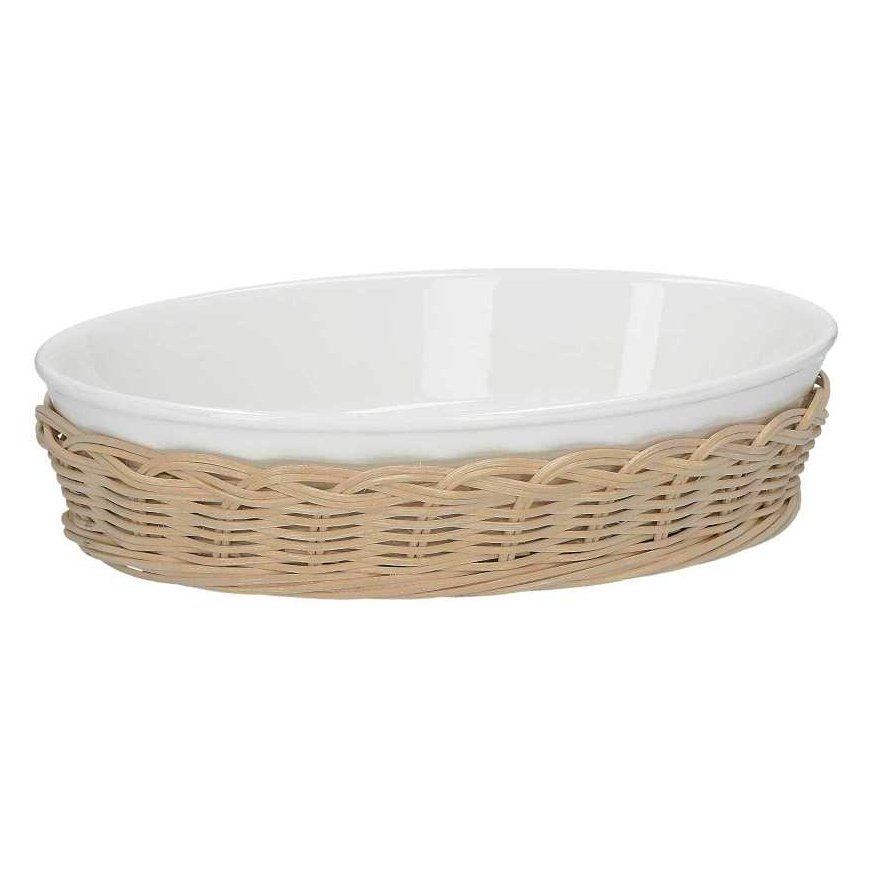 Pintas krepšelis ovaliam midollino kepimo indui - rudas, 30 cm – 2