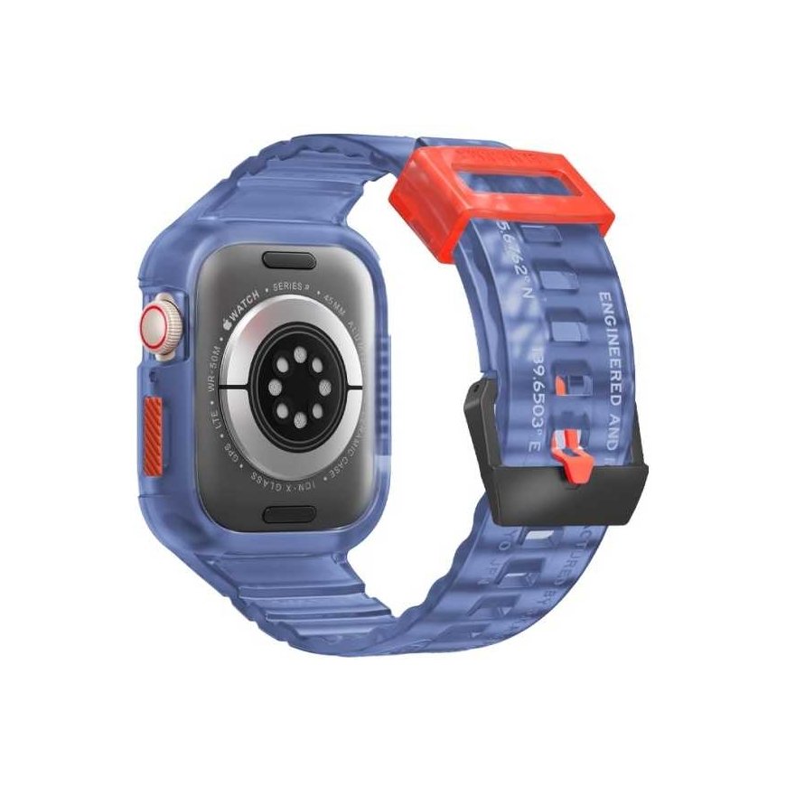 Skinarma ranneke+kotelo Saido 2in1 Apple Watch 45/44mm sininen – 3