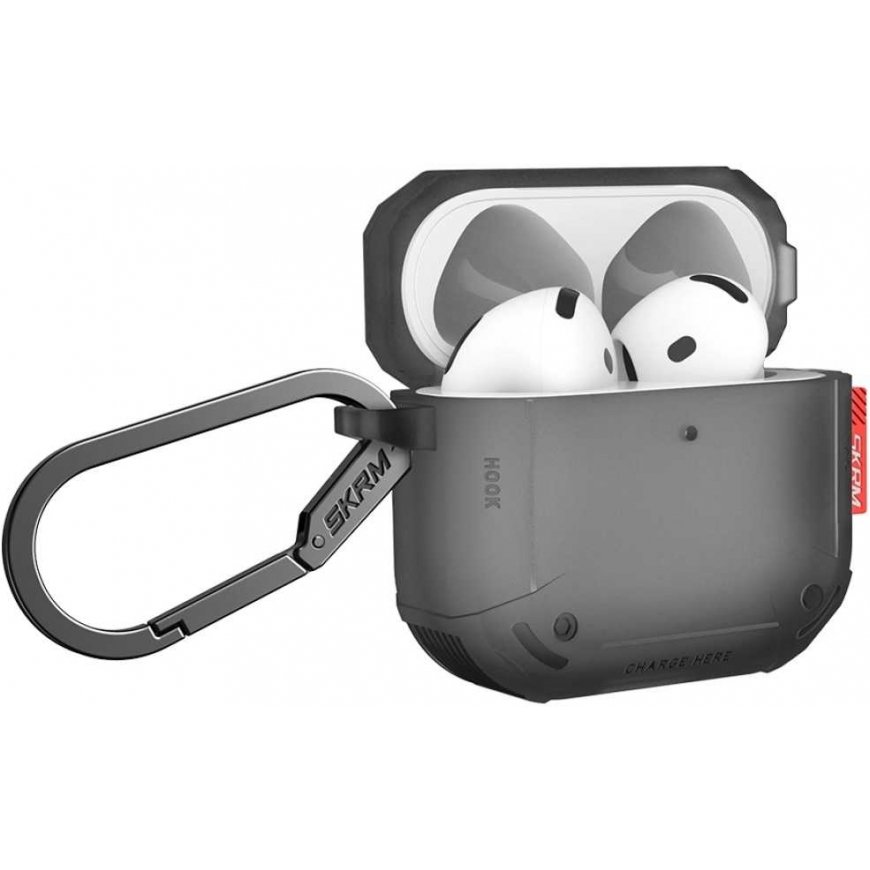 Case Skinarma Mecha CE for AirPods 4 smoke – 3