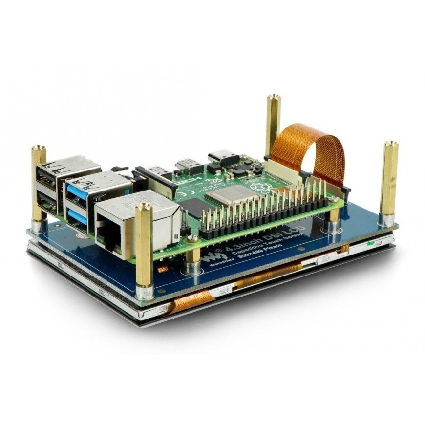 Capacitive touch screen 4.3" 800x480px DSI with protective case, for Raspberry Pi, Waveshare 18645 – 5