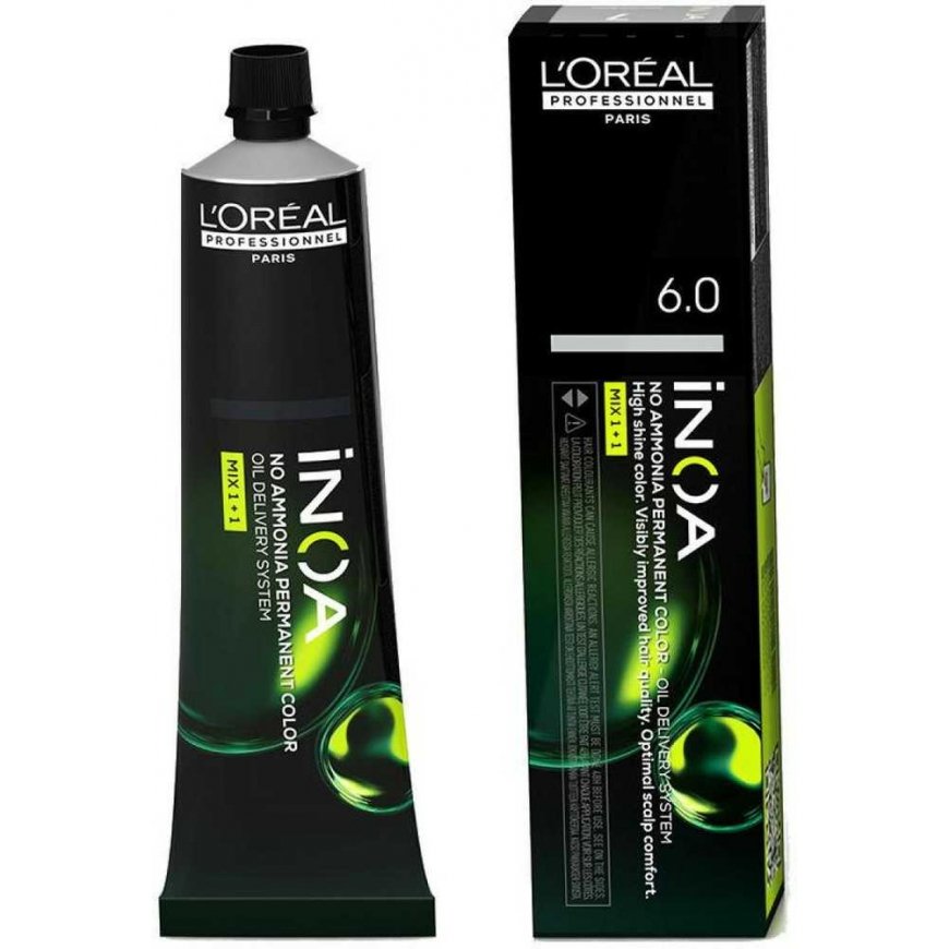 Profesionalūs plaukų dažai "L'oreal Professionnel Inoa No Ammonia Permanent Color" 6,0 60g – 2