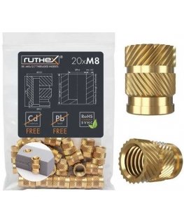 Ruthex M8 srieginis įdėklas – Rx-M8x12.7 - 20 vnt