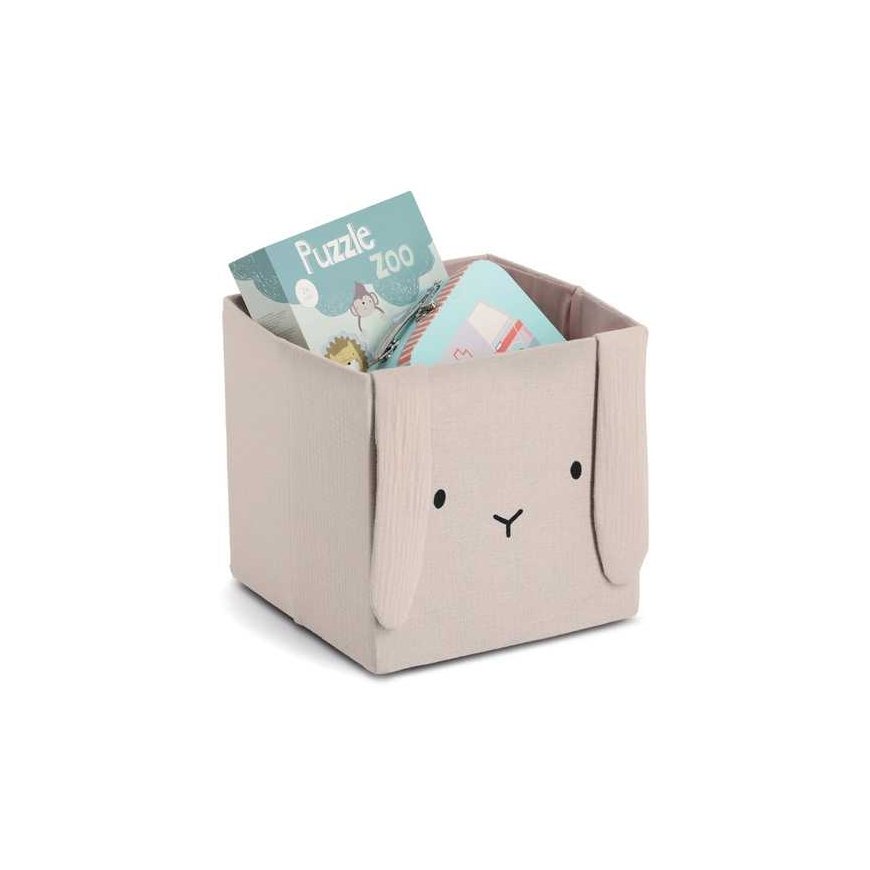 Zeller Muslin toy container COZY KIDS with ears, 28 x 28 x 28 cm – 2