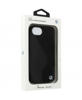 Case BMW Leather Hot Stamp do iPhone 16e black