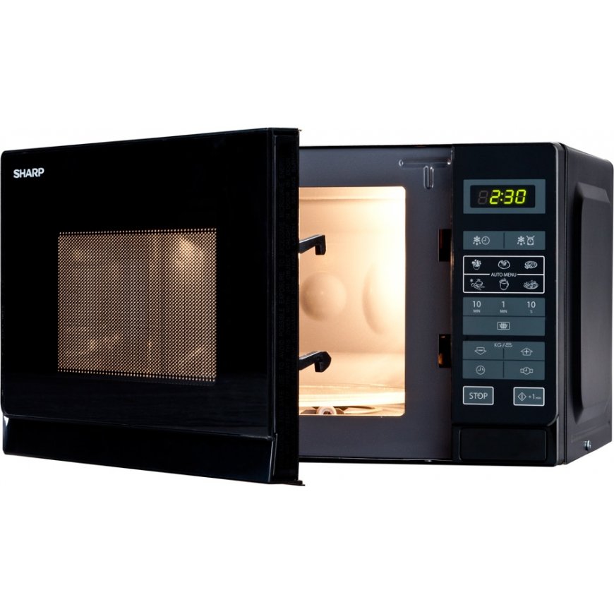 Sharp Home Appliances R-242 BKW mikroaaltouuni musta Solo-mikroaaltouuni Pöytämalli 20 L 800 W – 2