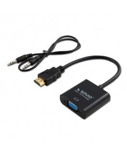 Savio CL-23/B video cable adapter 0.5 m VGA (D-Sub) HDMI Type A (Standard) Black