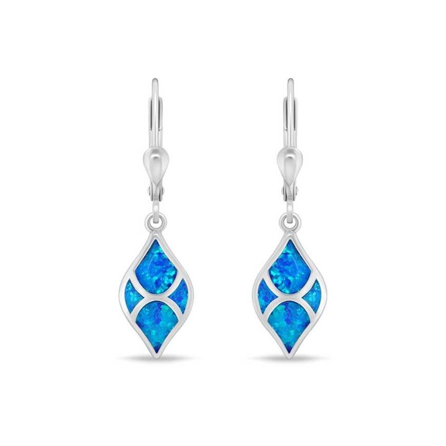 Brilio Silver Charming silver earrings with blue opals EA1129WB – 2