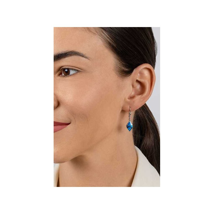Brilio Silver Charming silver earrings with blue opals EA1129WB – 4