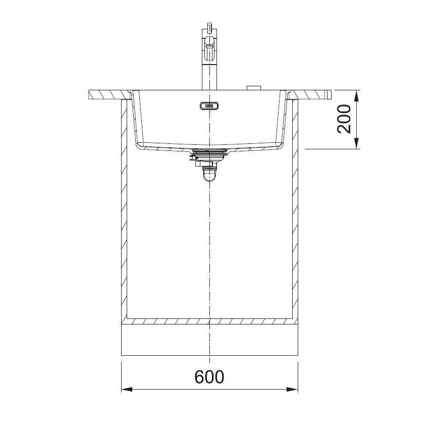 Undermount granite sink Franke Maris, MRG 110-52, Glacier, manual valve – 5