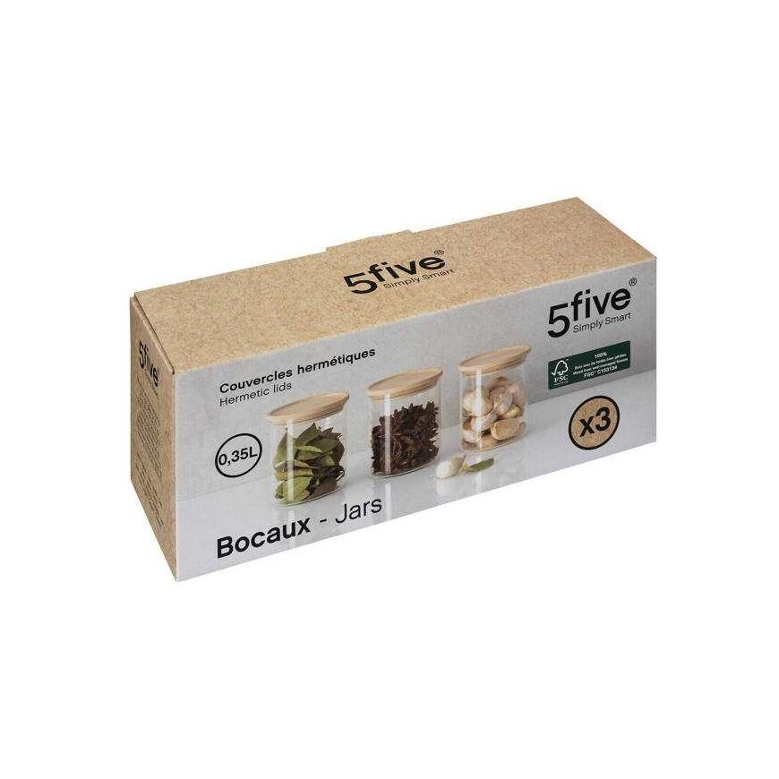 5five Simply Smart Spice Jars, airtight, 3 pcs., 350 ml – 2