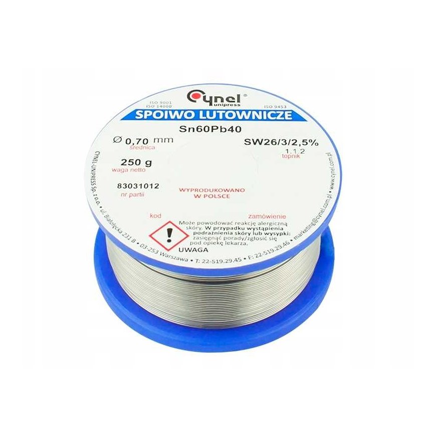 Lydmetalis su fliusu CYNEL LC60-SW26 0.56mm 250g – 2