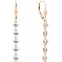 Brilio Silver Rose gold plated dangling earrings with clear zircons EA1008R Brilio Silver Rose gold plated dangling earrings with clear zircons EA1008R