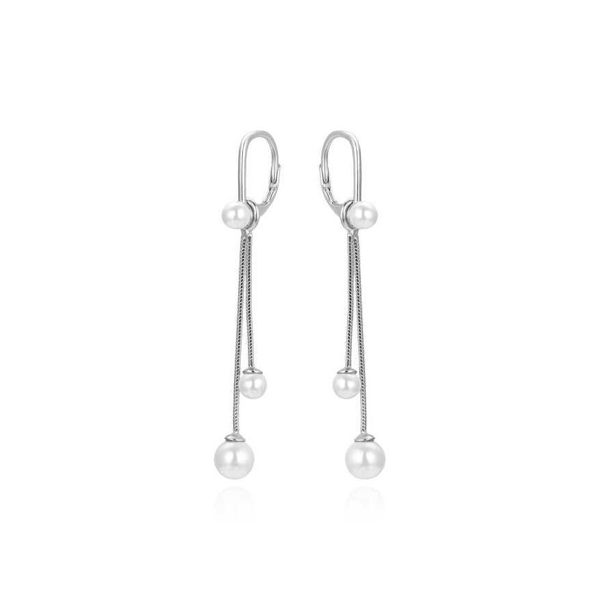 Agato Elegant silver earrings with pearls AGUC3483P
