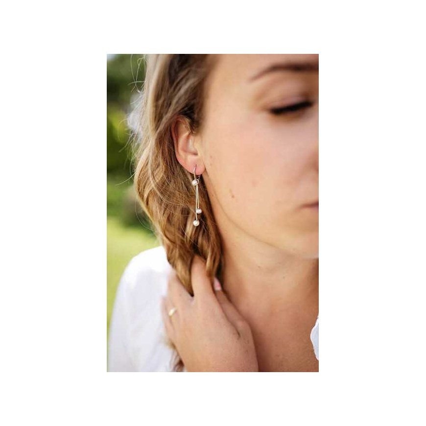 Agato Elegant silver earrings with pearls AGUC3483P – 2