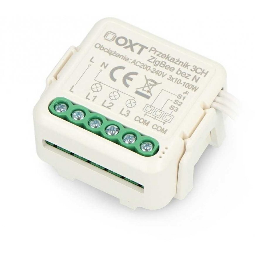 Tuya – 3-channel mini relay without N – ZigBee – Android/iOS app – OXT SWTZ33