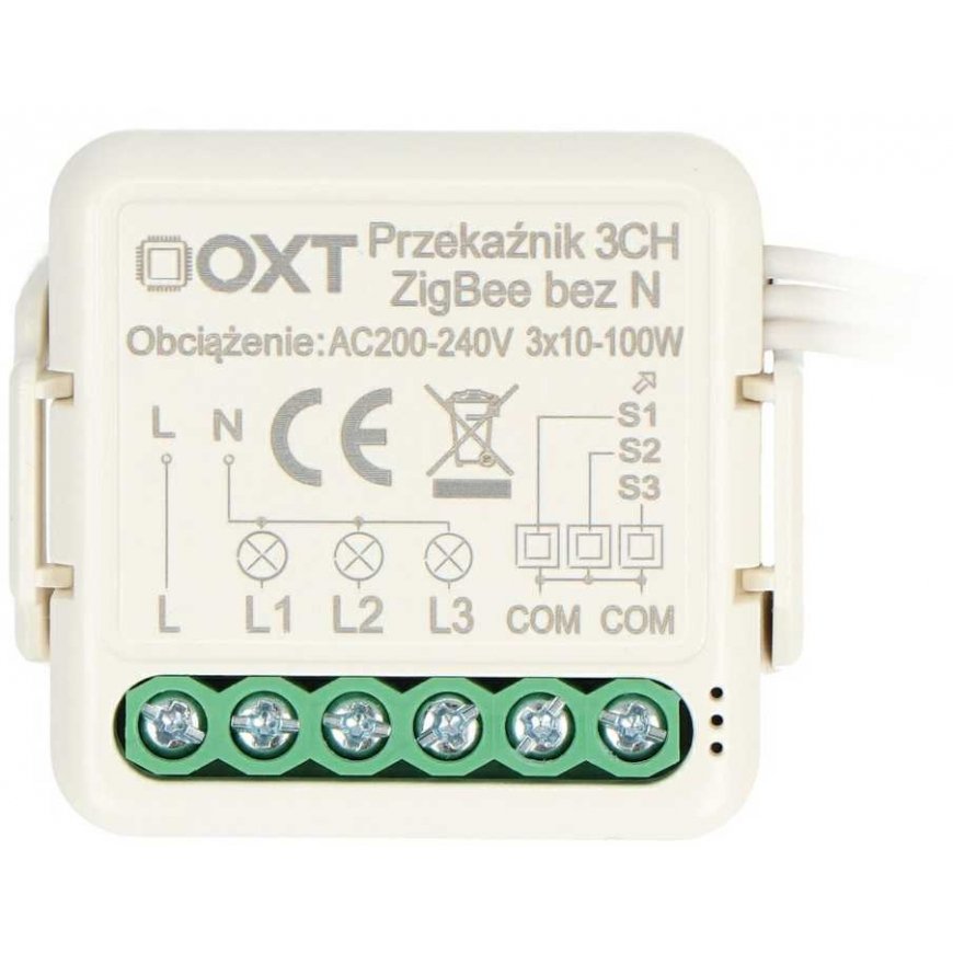 Tuya – 3-channel mini relay without N – ZigBee – Android/iOS app – OXT SWTZ33 – 2