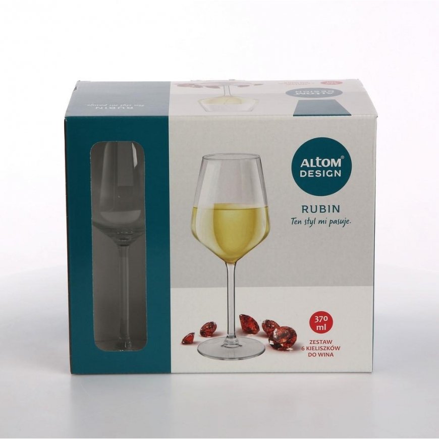 RUBIN KPL. 6 KIELISZK�W WINO BIA�E 370ML – 2