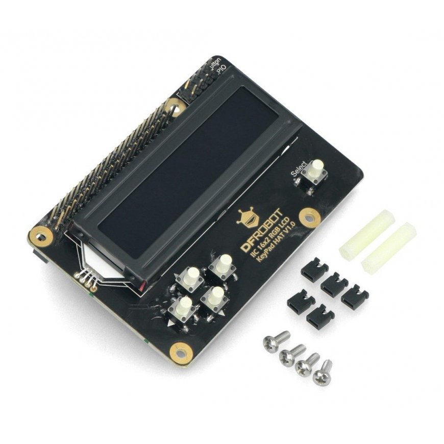 16x2 RGB LCD Display I2C Keyboard for Raspberry Pi 3B+/4B, DFRobot DFR0514 – 5
