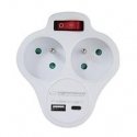 Esperanza ELK311W Electrical splitter 2 GN. USB-C USB-A ON. White Esperanza ELK311W Electrical splitter 2 GN. USB-C USB-A ON. White