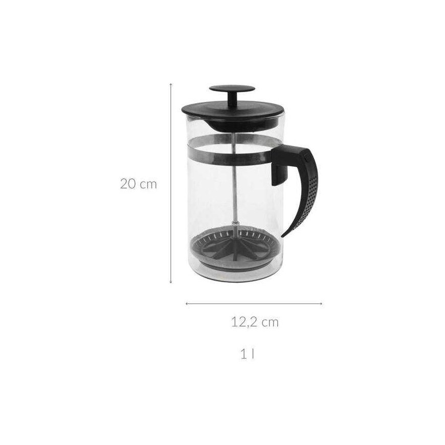 Excellent Houseware Lasinen kahvinkeitin männällä, 1 l – 2