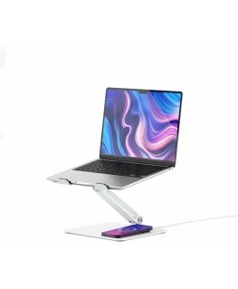 ALOGIC Elite Power Laptop Stand with Wireless Charger - White