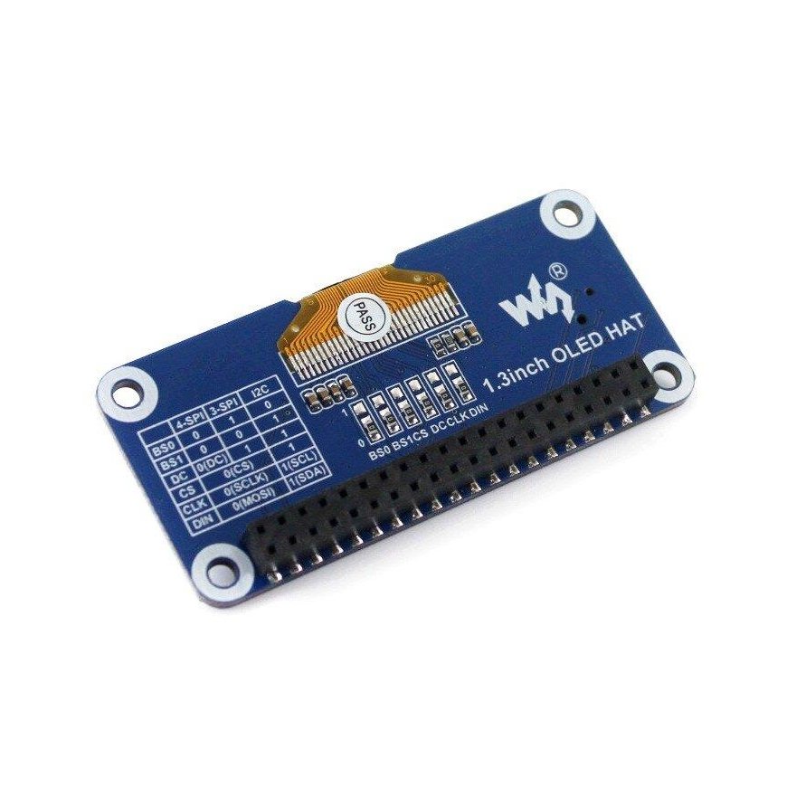 OLED 1.3" 128x64px -moduuli Raspberry Pi 4/3+/3/2/Zero -tietokoneille, Waveshare 13890 – 3