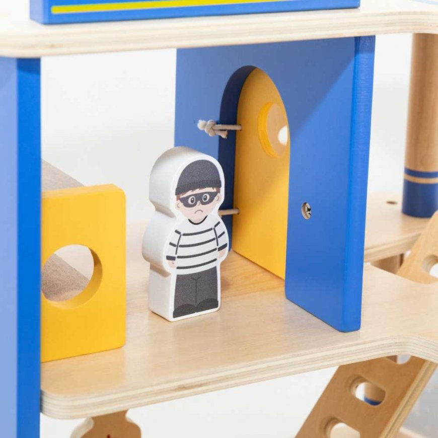 Viga Toys VIGA Puinen poliisiasema Poliisiauto 3 tasoa 14 kpl – 4