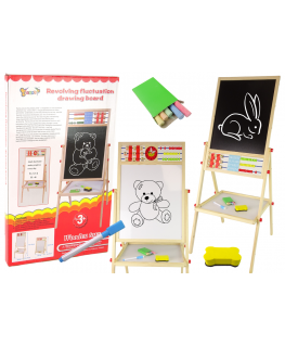 Lean Toys Wooden two-tone magnetic board with accessories