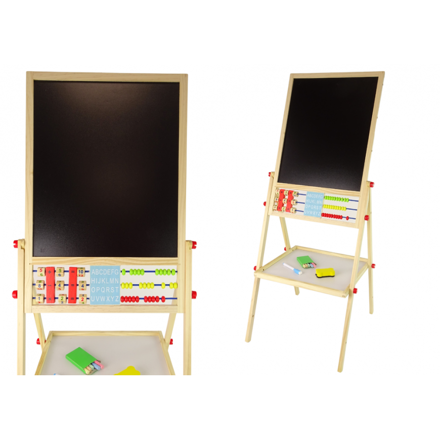 Lean Toys Puinen kaksivärinen magneettitaulu lisävarusteineen – 2