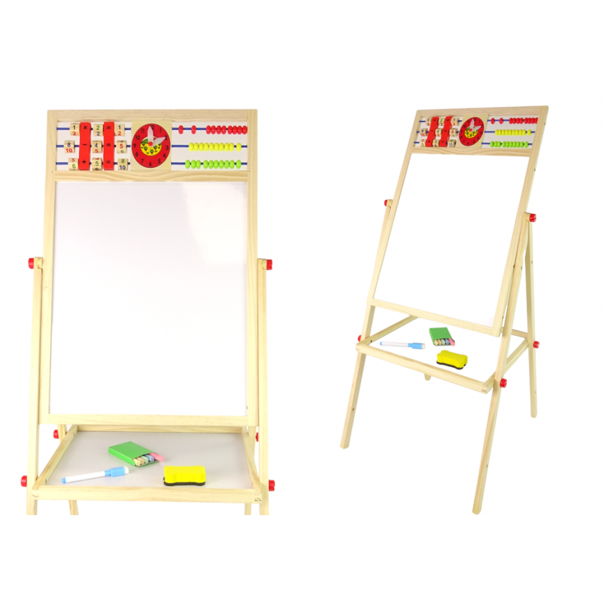 Lean Toys Wooden two-tone magnetic board with accessories – 3